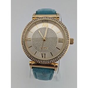 J.C.Penney‎ Watch Women 38mm Case Blue Velvet Band- New Battery